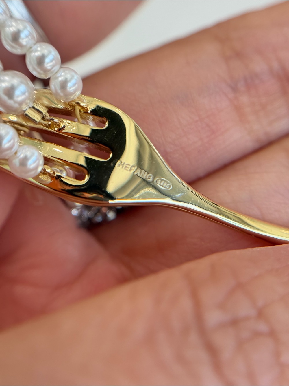 New Gold plated S925 Sterling Silver White pearl necklace - Picture 2 of 7